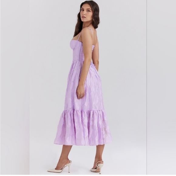 House of CB Mira Floral Jacquard Dress Orchid (M - Fuller Cup) - Picture 3 of 13